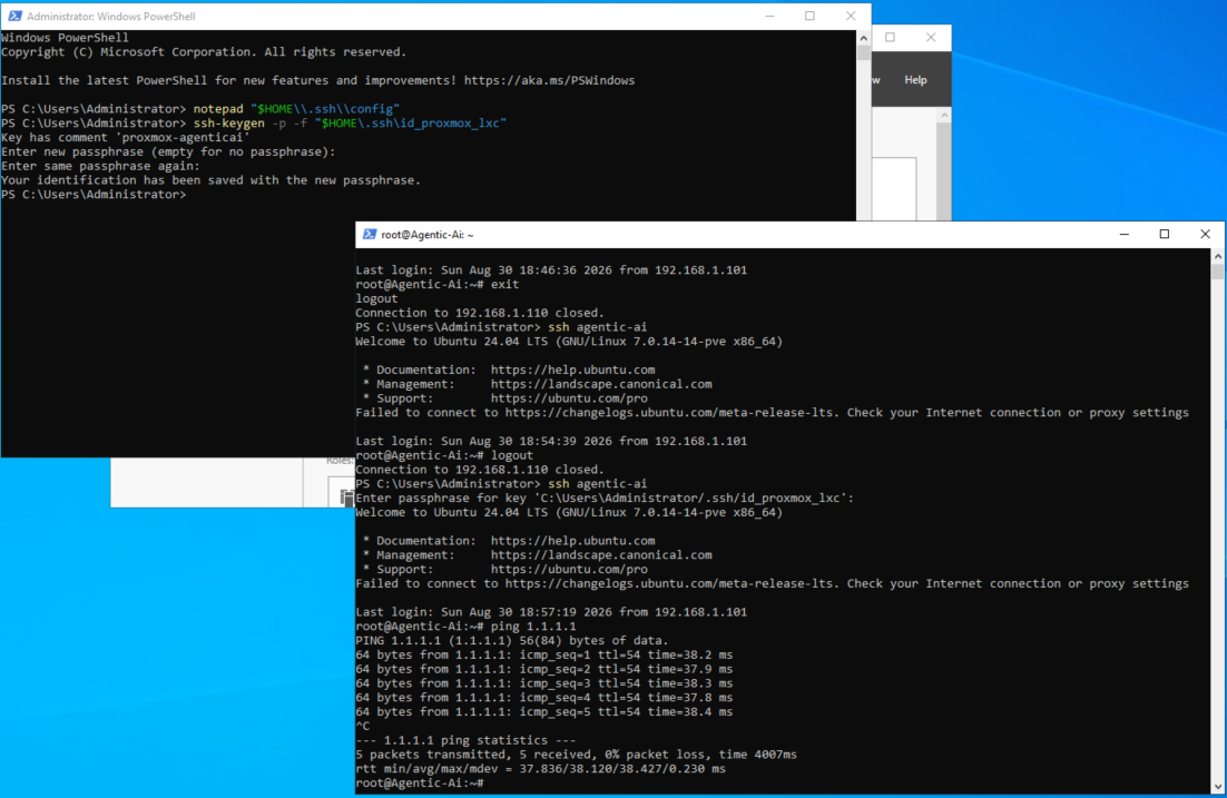 Proxmox LXC SSH Key Configuration