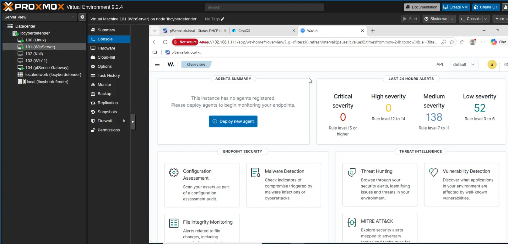 Wazuh GUI running after initial installation
